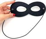 JZK 10x Black felt eye mask for party dress up costume, masquerade mask for men adults and kids, highway robber bandit ninja superhero villains eyemask halloween fancy dress accessories