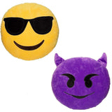 2 x gefülltes Plüsch-Emoji-Kissen Teufel + cooles Gesicht 12 Zoll Emoji-Kissen 