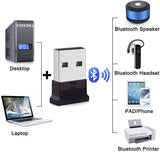 2 Stück Bluetooth 4.0 USB Dongle Adapter, Bluetooth Sender Empfänger unterstützt Windows 10, 8, 7 